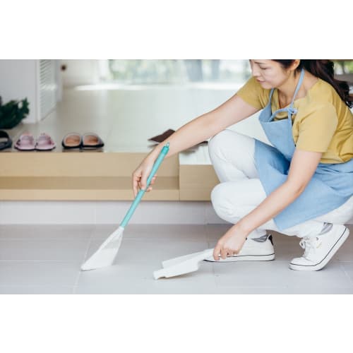 Yamazaki Sangyo Набор мини-метлы и совка, Короткая ручка, Садовая метла, ПП полипропилен, Синтетическое волокно, Расщепленная щетина, Для улицы, Прихожая, Балкон,