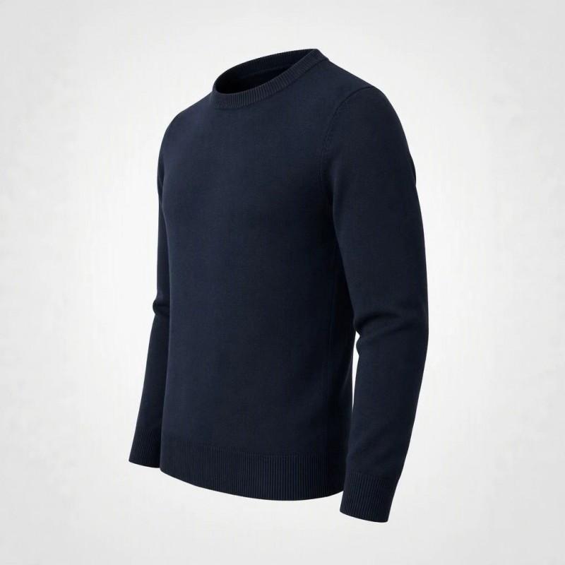 Mens Silk Wool Blend Crewneck Knit Sweater Soft Warm Casual Pullover Young Adults