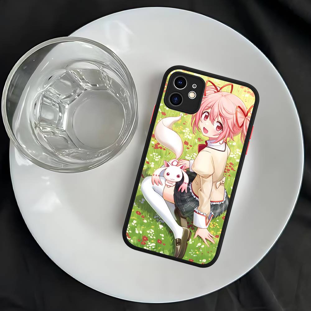 Милый Аниме Puella Magi Madoka Magica Силиконовый Чехол Для IPhone 16 15 14 13 12 11 Pro Max Plus X XS MAX Ударопрочный Матовый Чехол