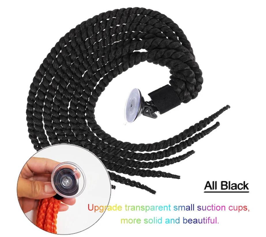 24-дюймовый шлем, косички, хвостик для женщин, мотоциклетный шлем, косички, хвостик для мотоцикла, косички, хвостик с присоской