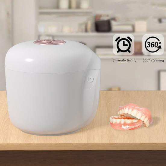 Ультразвуковой очиститель фиксаторов 45 кГц 180 мл портативный протез брекеты каппа выравниватель УФ-очиститель домашняя машина для чистки вставных зубов