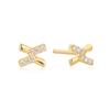 ANIA HAIE Gold Cross Cubic Zirconia Stud 925 Silver Earrings E061-01G