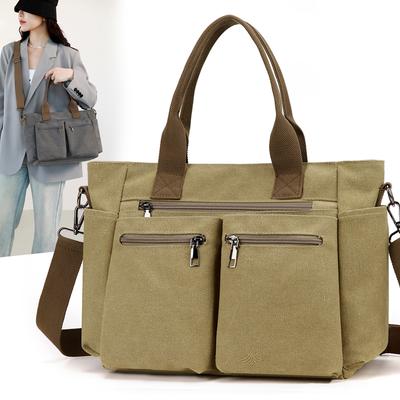 Сумка через плечо, вместительная, женская, для поездок на работу, легкая, с несколькими карманами