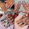 Wearable Manicure Long Water Pipe Fake Nails Square Head Press On Nails Halloween False Nail Women