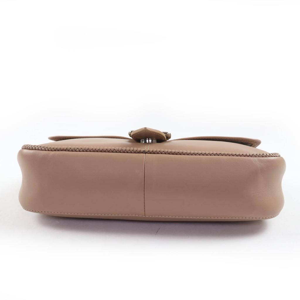 Превосходная сумка через плечо Longchamp Amazone Chain 2WAY сумка из коричневой кожи Женская Б/У