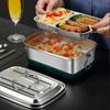 304 Stainless Steel Lunch Box Sealed and Spill-proof Double-layer Lunch Box Convenient with Lid Large Capacity Canteen Steamed Lunch Box