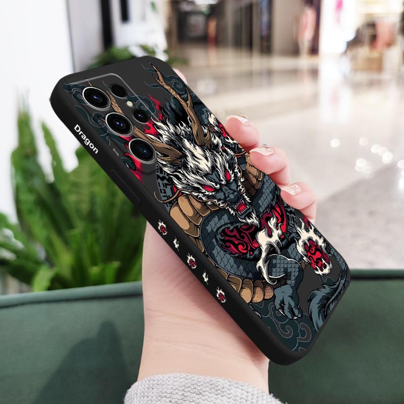 Чехол для телефона "Дракон Удачи" для Samsung Galaxy S26 S25 S24 Plus Ultra Жидкий силиконовый чехол