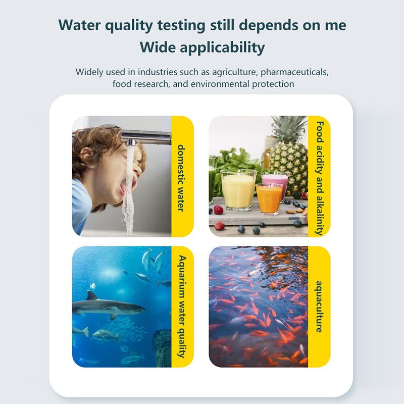 PH-метр Аквариум Карманная ручка Цифровой 0.01 pH Измерение Качество воды Чистота Автоматическая калибровка Для лаборатории Аквариума Бассейна