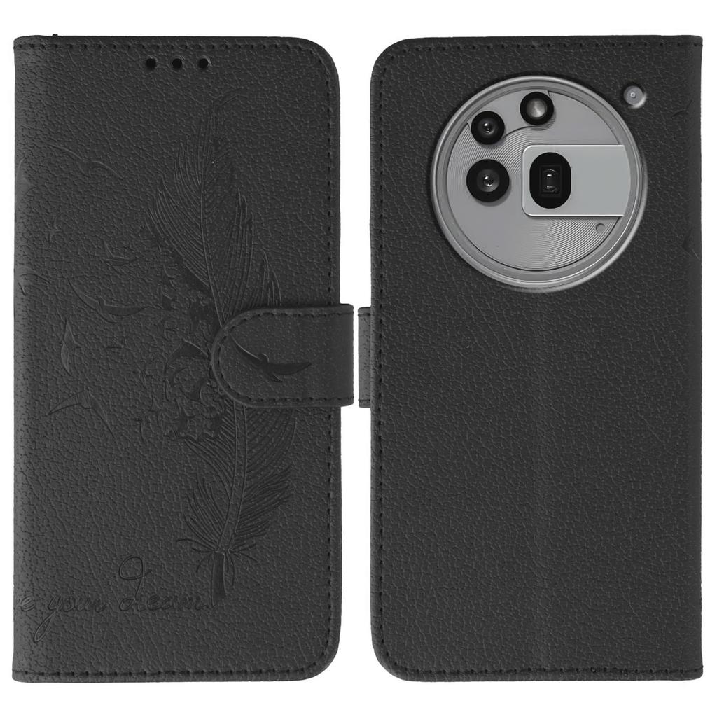 For Nothing Phone (3a) Pro Case Feather Imprint PU Leather Wallet Phone Cover