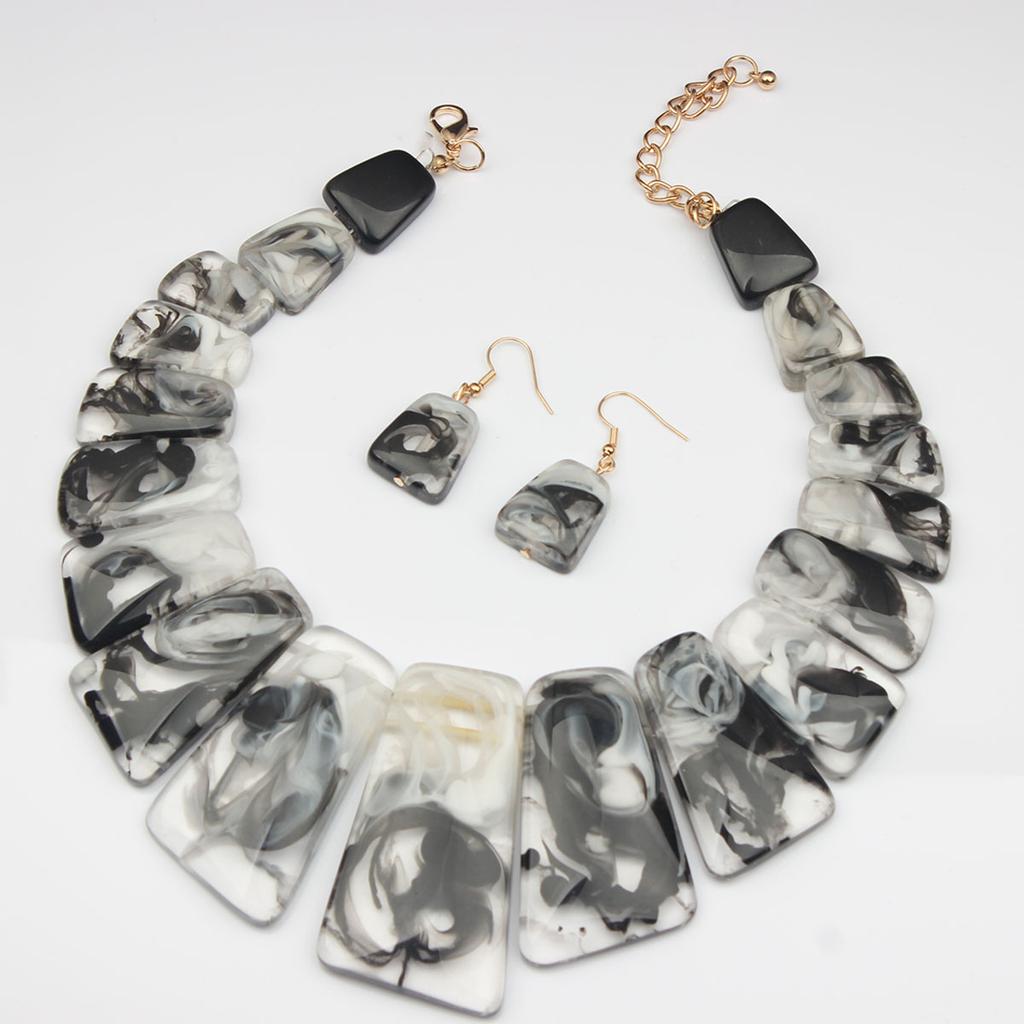 Exaggerated Retro Personalized Necklace Earrings Set Women'S Jewelry Yiwu