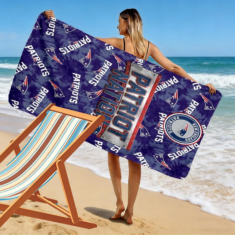 Пляжное полотенце с принтом New England Patriots, большое, мягкое, быстросохнущее, для пляжа, кемпинга, плавания