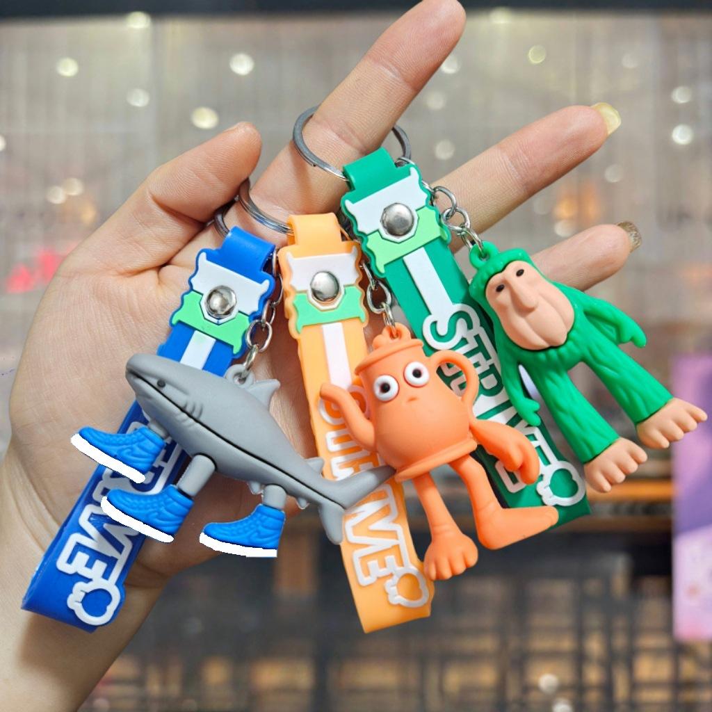 Брелок-кукла Шаньхайцзин Экзотический зверь Смешной Абстрактный Человечек из деревянных палочек Акула Маленькая подвеска