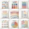 Rainbow Pillowcase Short Plush Letter Print Home Fabric Sofa Pillowcase Holiday Cushion Cover