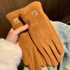 Thick Winter Fleece Lined Gloves Cold Proof Warm Full Finger Gloves  Outdoor Activities