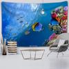 Sea World Tapestry Blue Ocean Tropical Fish Coral Animal Art Wall Tapestry Living Room Home Dormitory Decoration