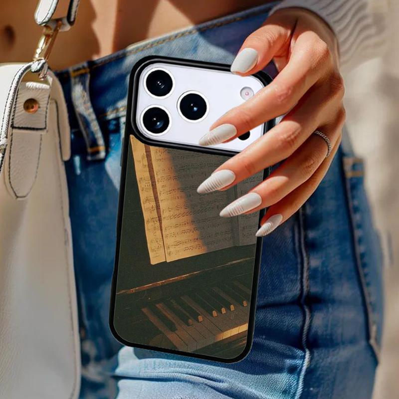 Музыкальный Пианино Элегантный Чехол Для Телефона Для iPhone 17 Air 14 15 13 12 Max Чехол Для Apple 16e 11 Pro Max Plus Coque