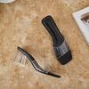 Cool Mop 2025 Summer New Style Internet Celebrity Transparent High Heels Cool Slippers Women's Crystal Women's Shoes
