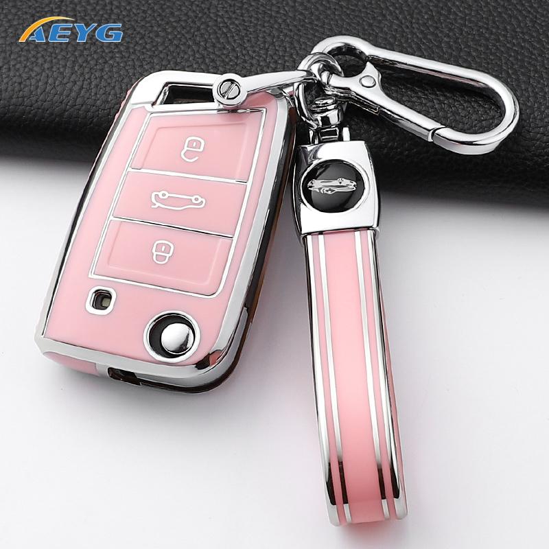 rldf3 For VW Volkswagen Golf 7 MK7 Tiguan MK2 For SEAT Ateca Leon FR 2 Ibiza For Skoda Octavia Car Key Case Cover Interior Accessories