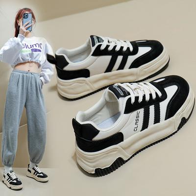 Женская обувь, новая весенняя студенческая корейская модная обувь Ins, универсальные туфли на толстой подошве, весенне-осенняя повседневная обувь Kt2603