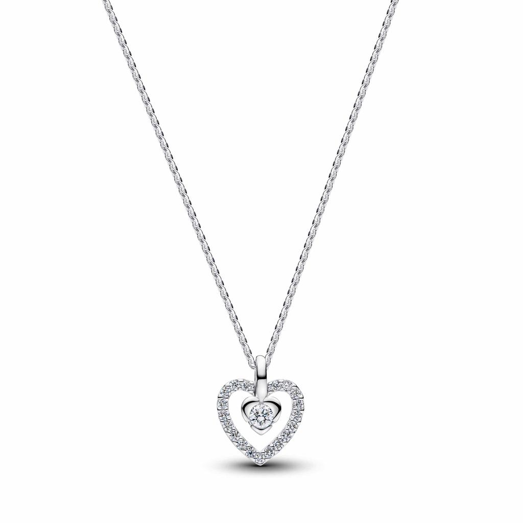 New Original 925 Silver Four-Leaf Clover Butterfly Star Moon Heart Key Necklace fit Women Jewelry Valentine's Day Gift