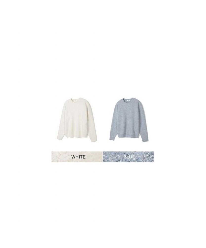 NOTIG Stripe Pattern Round Knit Blue_Okw3Swrl105B1