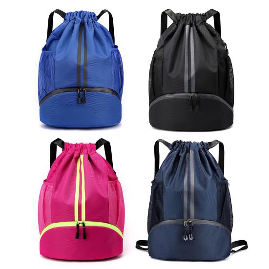 Спортивная сумка на шнурке, органайзер для футбола и баскетбола с отдельным отделением для обуви, вместительный водонепроницаемый рюкзак на шнурке