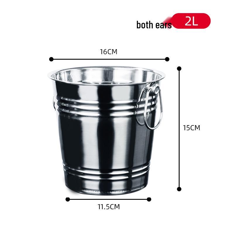 Thickened Stainless Steel Ice Bucket for Bars - Ideal for Champagne, Beer, and Wine.