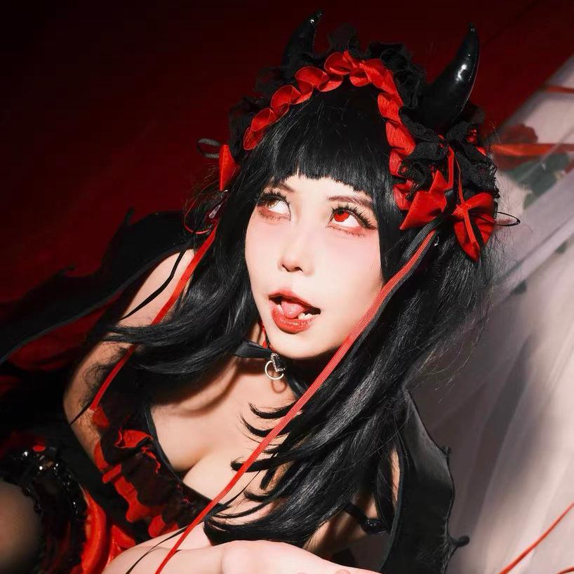 Готический Лолита Ободок с Рогами Дьявола - Универсальный Аксессуар для Волос на Хэллоуин