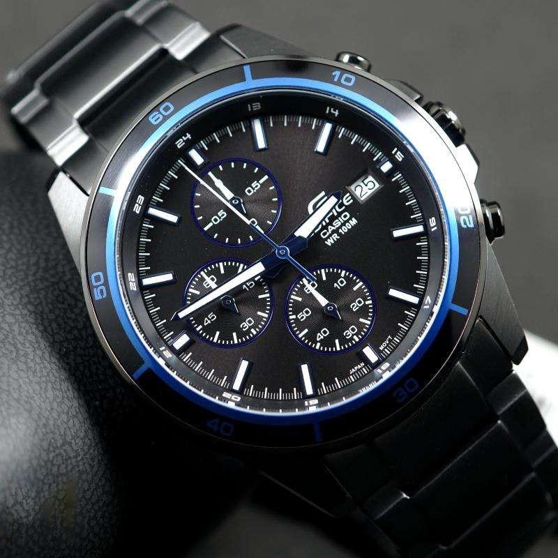 Casio Серия EDIFICE, модные, деловые, универсальные и повседневные, кварцевый механизм, ремешок из нержавеющей стали с ионным покрытием, японские и корейские EFR-526BK-1A2