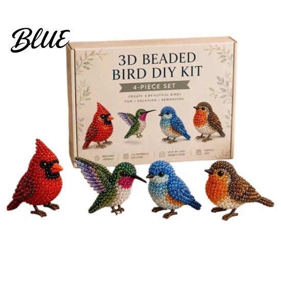 Handmade Bead Craft Kit 3D Beaded Animal Kit DIY Beading Embroidery for Beginners Easy Art Highland Cow/Butterfly/Owl Adults Teens Supplies