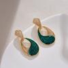 Винтажные эмалевые серьги с маслом для женщин, геометрические серьги-капли воды с полыми подвесками, ювелирные украшения для вечеринок, подарки