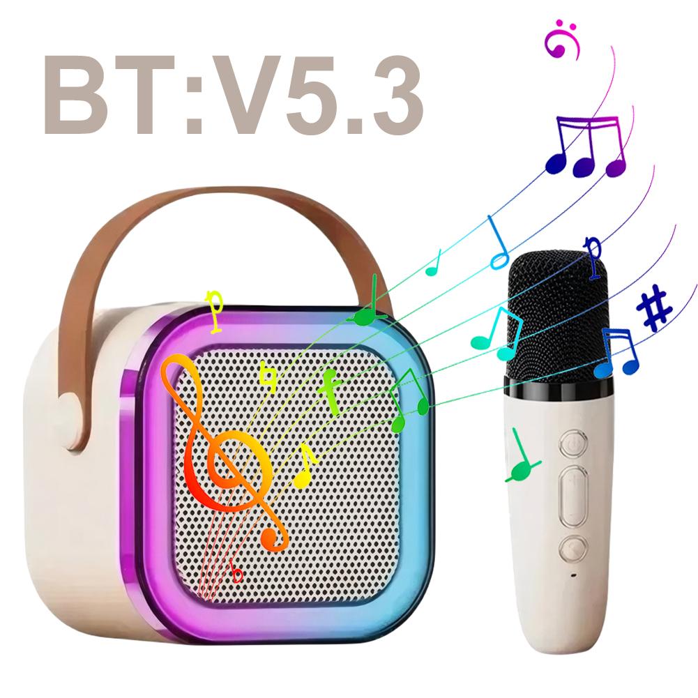 Совместимый с Bluetooth 5.3 RGB многоцветный динамик многоразовый караоке-машина игрушка A