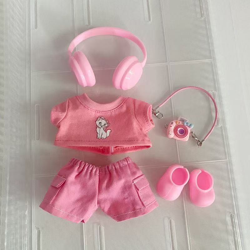 Для кук Labubu 15/17 см Розовый набор одежды Labubu Брелок Labubu 3.0 Девочка Милая Юбка Одежда Дизайнер DIY Игрушка Аксессуары Подарок на День Рождения