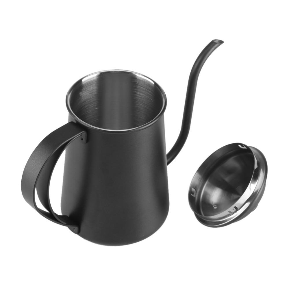 650ML Capacity Coffee Drip Pot Black Color Stainless Steel Kettle Home Brewing Kettle Home Use