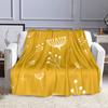 Yellow Blanket with Dandelion Pattern Patterned flannel blanket perfect for the bedroom living room, sofa, or a little nap