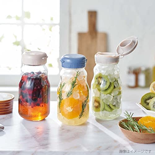 Toyo Sasaki Glass Fruit Syrup Bottle, Beige, 930ml, Made in Japan, Good Design Award Winning, Glass Storage Bottle, Plum Wine Bottle, Fruit Wine, Pick