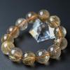 Jewelry Town Shosenkyo Rutilated Quartz 17mm 16cm Inner Power Stone for Good and Work [Eigado] Bracelet, Beads, Diameter, Fortune, Money,