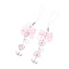 Sweet Pink Bowknot Heart Phone Chains For Girl Cute Flower Star Phone Strap Y2K Mobile Phone Lanyards Keychain
