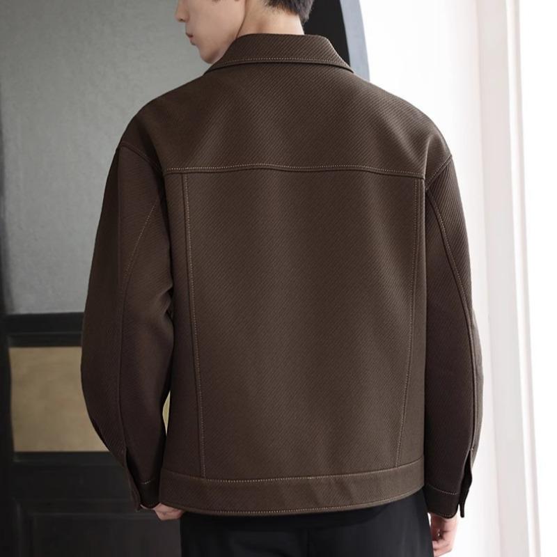 Весна и осень Мужская новая верхняя линия декоративная свободная универсальная повседневная куртка с лацканами