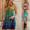 S-5XL Women's Summer New Metal Halter Dress Beach Dress Sun Dress Holiday Party Skirt
