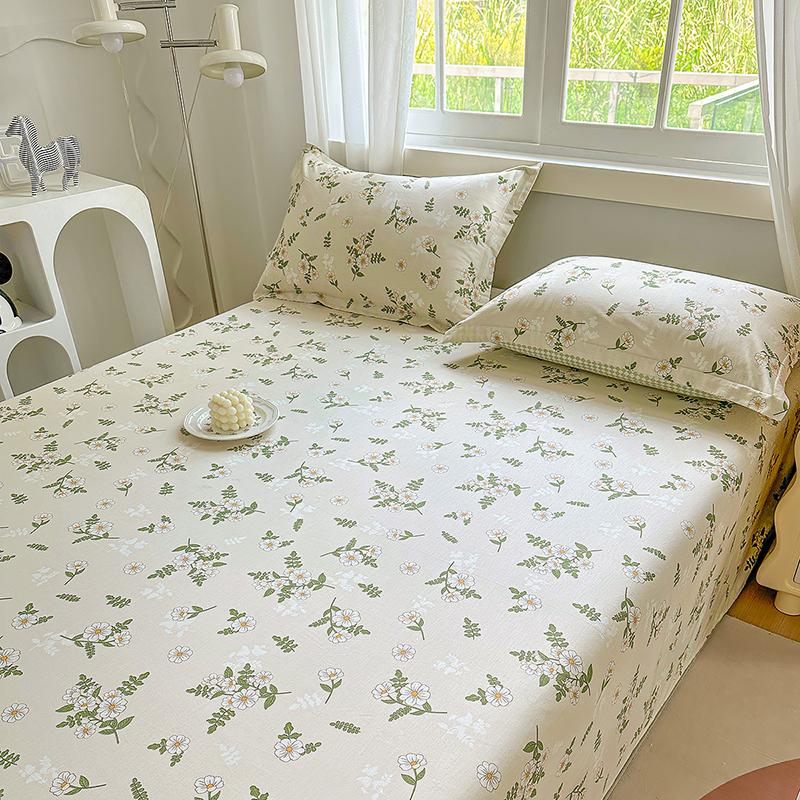 100% Cotton Flat Sheet Floral Style Bedsheet Skin-friendly Bed Linen Sabanas Para Cama Home Bed Flat Sheets (No Pillowcase)