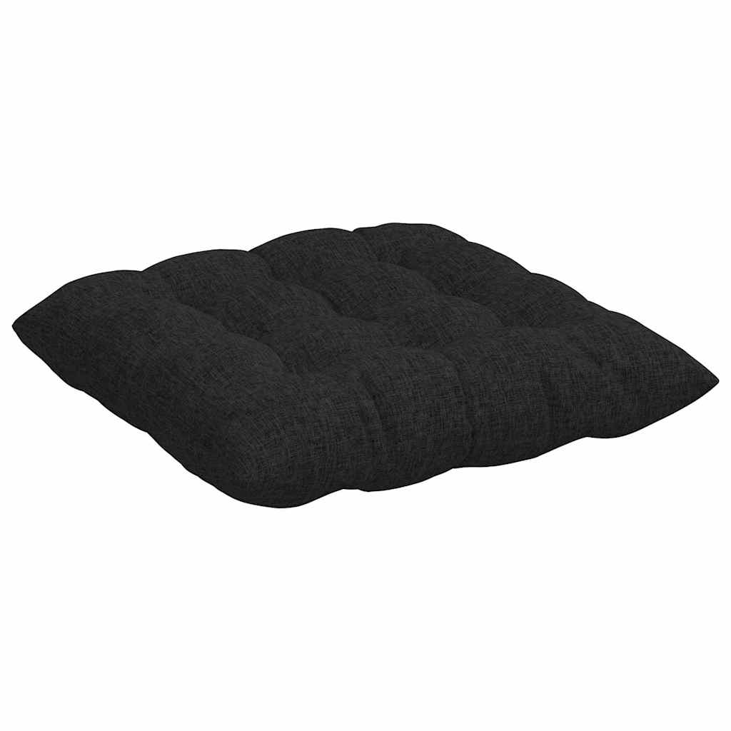 Seat Cushions 4 pcs Black 40 x 40 x 6 cm Fabric