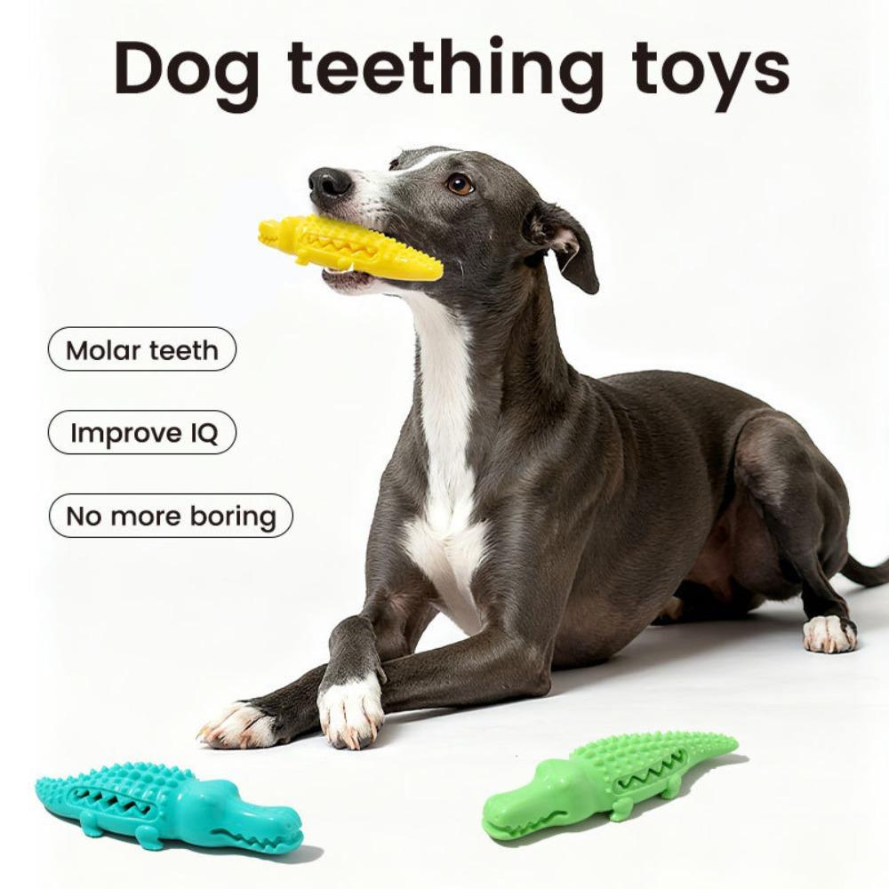 Crocodile Shape Dog Chew Toy for Puppy - Durable Squeaky Teeth Cleaning Toy, Interactive Boredom Relief Pet Supply