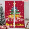 2pcs 2D Flat Printing Christmas Drapes Colorful Christmas Tree Versatile Polyester Without Electricity Party Decorations for