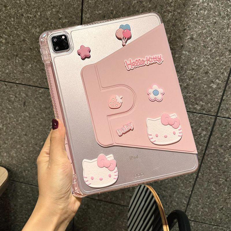 Милый умный чехол Hello Kitty для Xiaomi Pad 7 11,2 дюйма Mi Pad 6/6 Pro 11 дюймов 5 5 Pro 11 дюймов Акриловая вращающаяся подставка Обложка