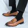Трендовый бренд Классические коричневые мужские рабочие туфли Противоскользящие Удобные мужские кожаные повседневные туфли Для поездок на работу Ежедневные туфли для вождения