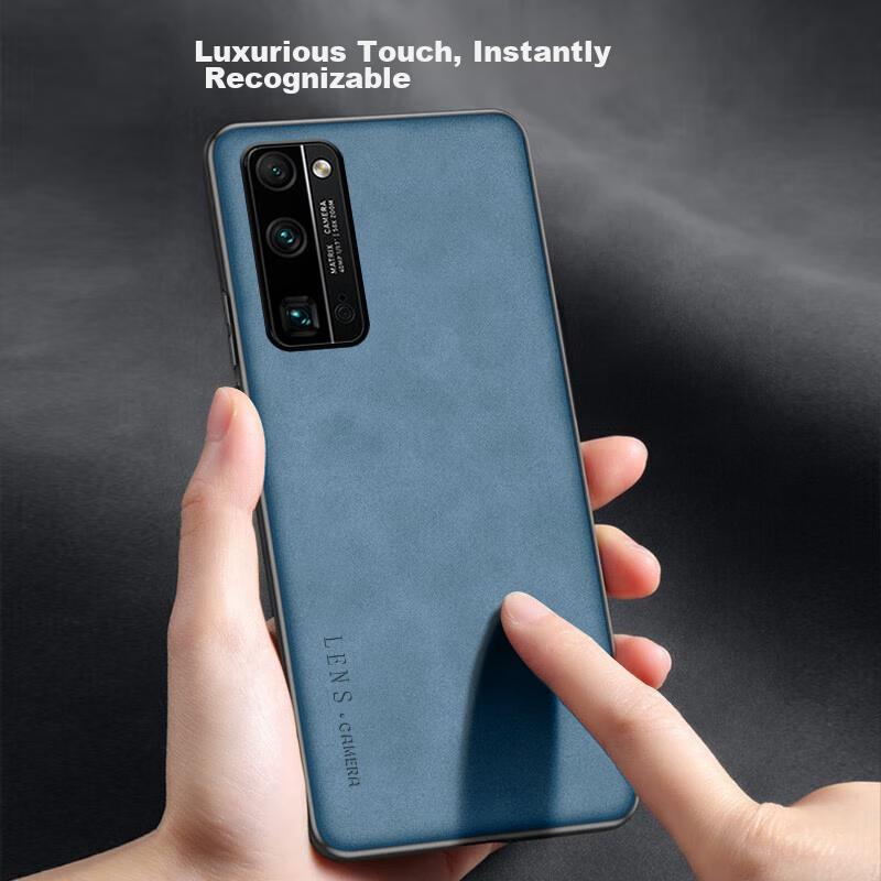 Honor 30 Pro Phone Case, Honor 30 Pro Full Lens Protection, Silicone Soft Edge, Shockproof, Ultra-Thin, Simple And Leather Texture Case, Quiet Black