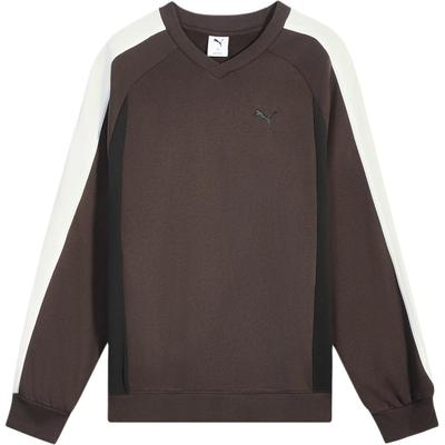 Puma T7 Классический Ретро Свободный V-образный вырез Спортивный реглан Толстовка с длинным рукавом Мужская толстовка 637435-13