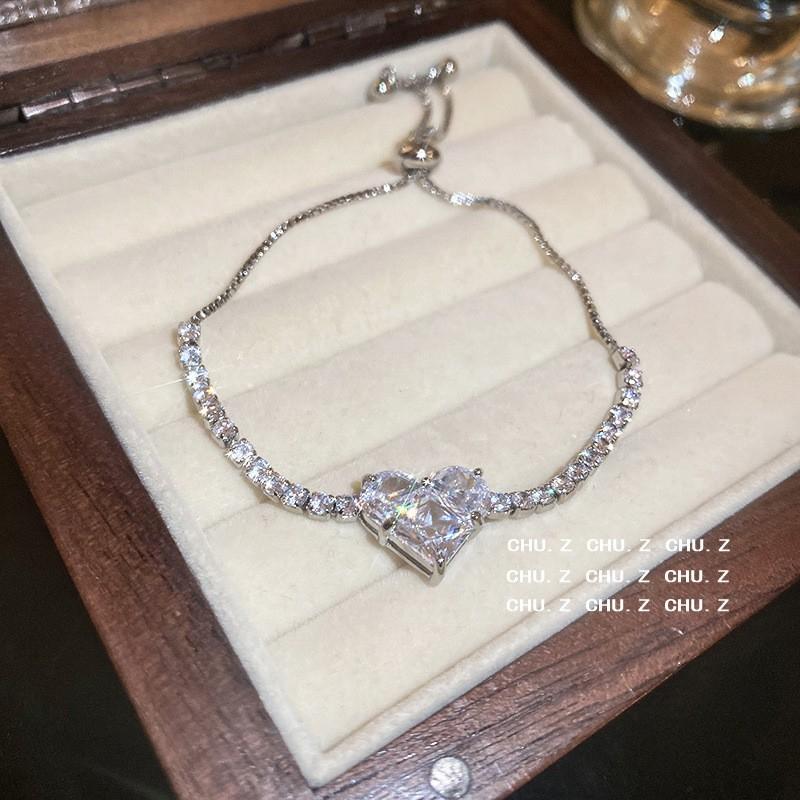 Colorful Zircon Butterfly Drawstring Bracelet Women's Cute Bow Knot Silver Adjustable Bracelet Fashion Birthday Jewelry Gift