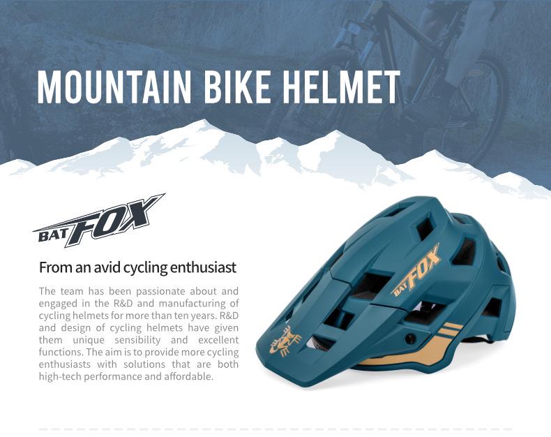 Велосипедный шлем BATFOX MTB для горного велосипеда — цельный внедорожный дизайн